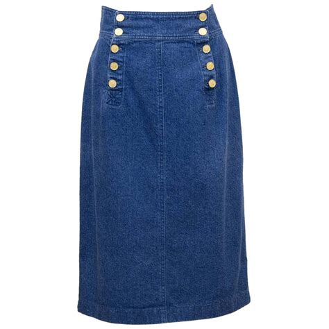 chanel denim skirt|vintage chanel skirt.